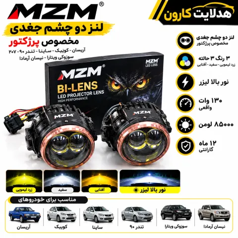 لنز دو چشم جغدی مخصوص پرژکتور برند mzm